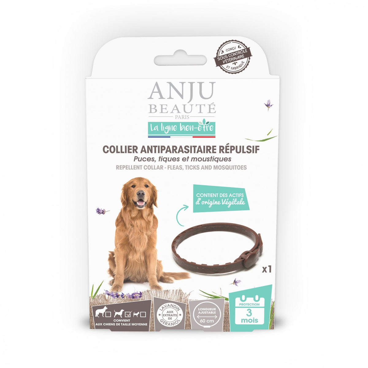 Collier antiparasitaire répulsif chien