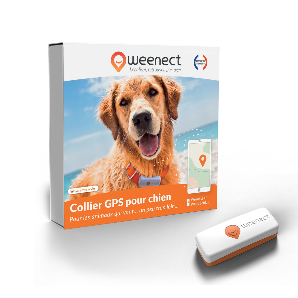 Collier GPS Weenect XS Dogs - Blanc